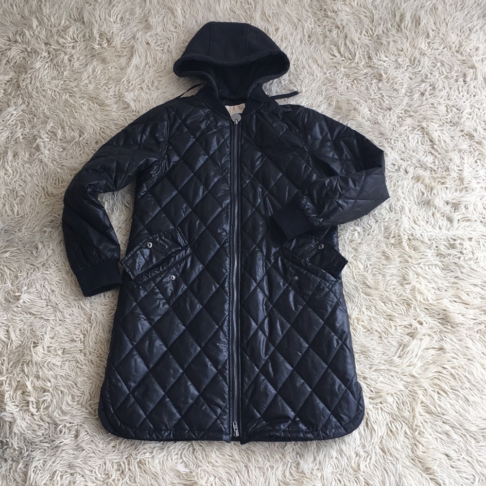 Michael Kors quilted coat rain hooded M
